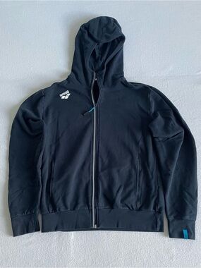 Arena Unisex Team Panel Hooded Front Zip Jacket Size Small with pockets